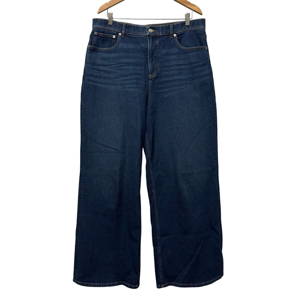 Spanx Jeans Womens Size 1X Authentic 360 Wide Leg Blue Comfort